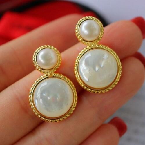 LUXURY CRAFT STERLING SILVER NATURAL PEARL DROP EARRINGS WOMEN SILVER 925 FRESH WATER PEARL GOLD COLOR FINE JEWELRY FOR PARTY