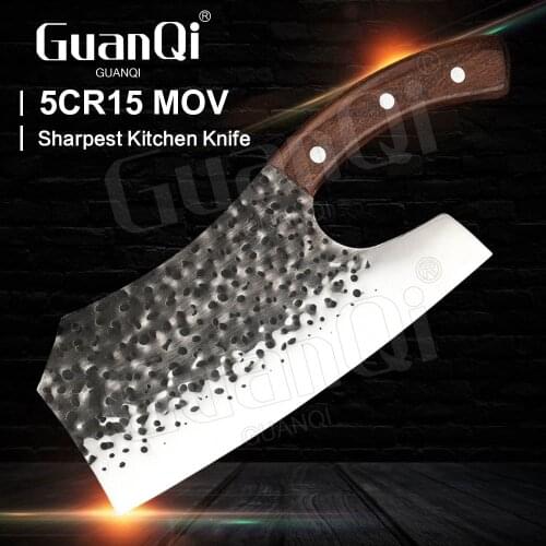 7 Inch Handmade Forged Meat Bone Cleaver Vegetables Chef Slicing Kitchen Knife Traditional Handmade Forged Kitchen Cleaver Knife