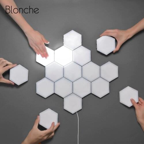 Quantum Lamp Touch Sensitive Lighting Hexagonal Lamps Modular Led Night Light Magnetic Hexagons Creative Decoration Wall lamp