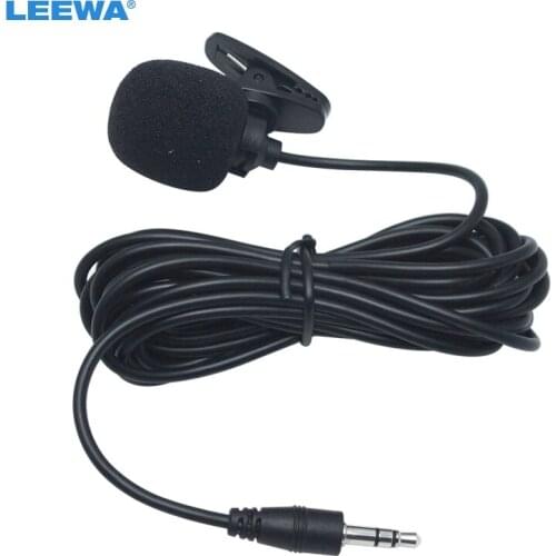 LEEWA 30pcs 3.5mm TRS Microphone Kit Clip-On For Car GPS Interior Handsfree Calls With Jack and 3M Cable #CA4253