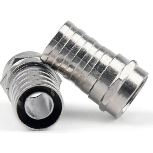 Areyourshop Hot Sale 20 Pcs RG6 F Adapter Coax Coaxial Compression Type Crimp On Connector For Tv Coax Cable Satellite Connector