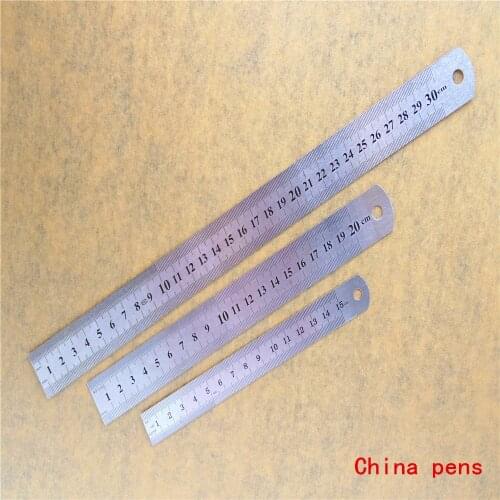 You 15/20/30cm Stainless Steel Metal Straight Ruler Ruler Tool Precision Double Sided Measuring Tool Office stationery