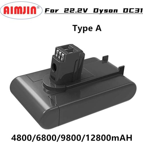 22.2V 4.8/6.8/9.8/12.8Ah Li-ion Vacuum Battery for Dyson DC35 DC45 DC31 DC34 DC44 DC31 Animal DC35 Animal 917083-01 (Type A)
