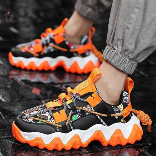 Massive Anti-slip Men Sport Shoes Male Running Shoes Mens Sports Black Sneakers Men Orange Chaussures Homme Baskets Gym B-538