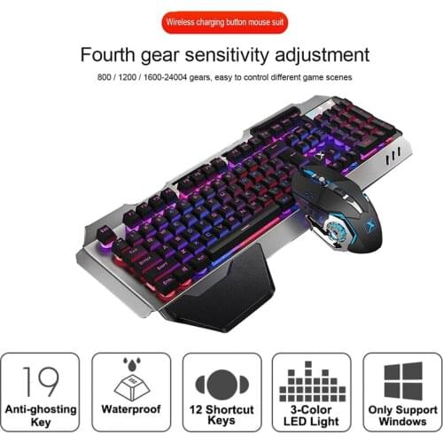 Durable Keyboard Mouse Combos Delicate Design K680 2.4G Wireless Gaming Rechargeable Backlit Mechanical Feel Keyboard Mouse