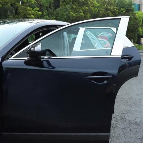 For Mazda Cx-30 Cx30 2020 2021 Stainless Steel CAR Window Trims Center Pillars Covers B+C Post Protection Styling Accessories