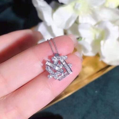 Inspired design inlaid crystal irregular necklace pendant light luxury and elegant ladies brand anniversary banquet jewelry