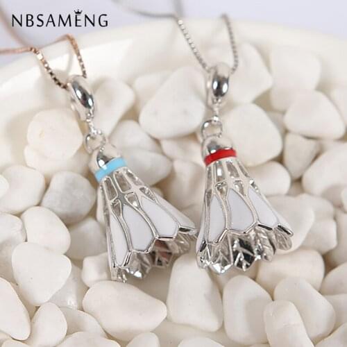 New Authentic 100% 925 Sterling Silver Bead Charm Badminton Sports Pendant Enamel Charms Fit Bracelets Women Diy Jewelry