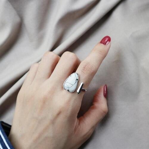 Kinel S925 Sterling Silver Jewelry Commitment to Marry an Simple opening Step Marbled Red pine White pine wedding rings