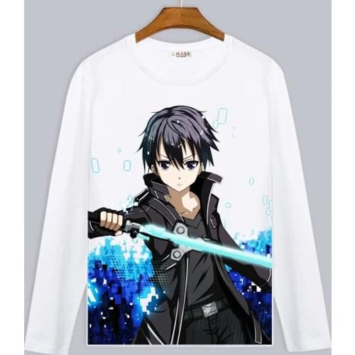 Sword Art Online Cosplay T Shirt Yuuki Asuna Men/Women Spring Autumn Long Sleeve T-shirt Cartoon Top Tee Halloween Costume