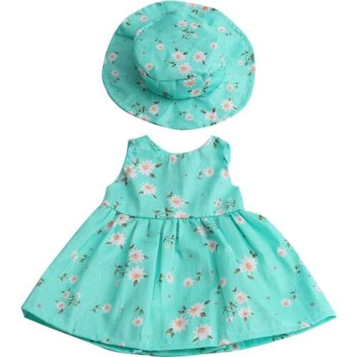Doll Clothes Fabric Materials Dress Hat Set Toys Kids Birthday Christmas Gifts For Girls Suitable For 18 Inch Doll Accessories