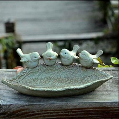 Pastoral Resin Bird Vase Ornaments Crafts Outdoor Ggarden Figurines Decoration Courtyard Lawn Furnishing Accessories Villa Decor