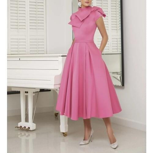 Tailor Shop mother of bride dresses bride mothers outfit party dress plus size pink candy color occasion wear bow dress