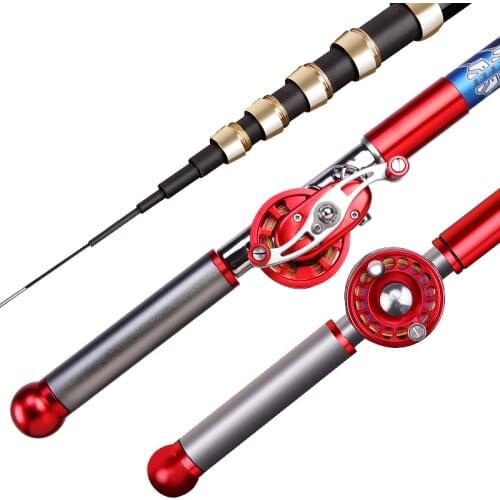 Hollow Rod Multi-purpose Positioning Short Section Fishing Sticks Pesca Hand Olta 28 Tonalty Fishing Pole with Wheel 4.5m-8.0 M