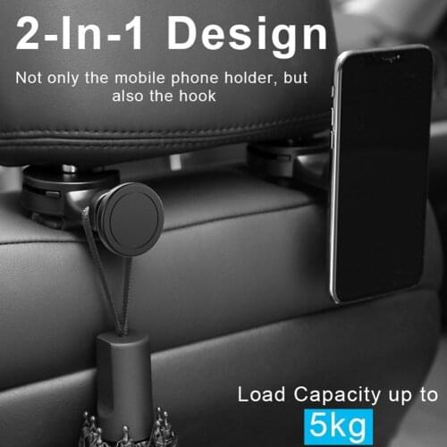 Adjustable Magnetic Car Phone Holder Hook Back Seat Headrest 360 Rotation Tablet Holders For Phone Magnet Holder Vehicle Styling