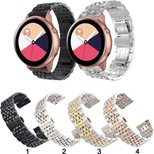 20mm 22mm Stainless Steel Watch Band Strap with Butterfly Clasp for Samsung Galaxy Watch Active 2 40mm 44mm Replacement strap