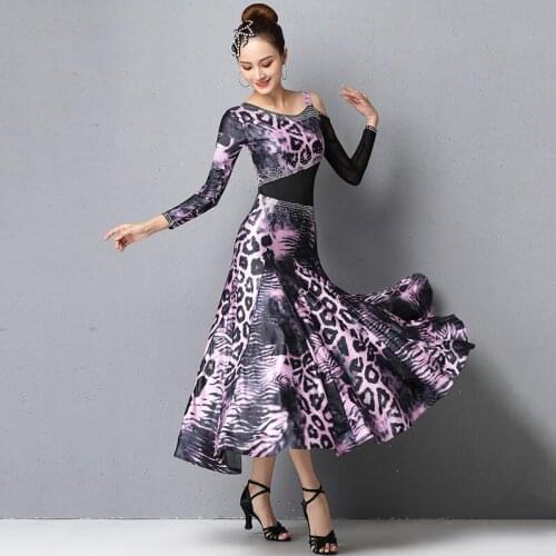 Modern dance dress new international Standard Ballroom dance dress long-sleeved women waltz dancing costomes
