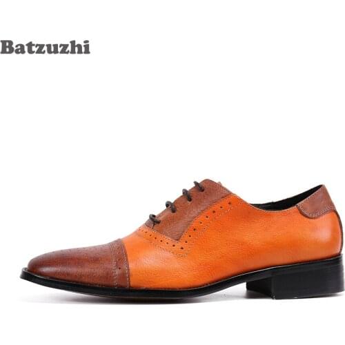 Batzuzhi Leather Business Shoes Men Formal Leather Dress Shoes for Men Oxfords Classic Handsome Chaussures Hommes, Big Sizes