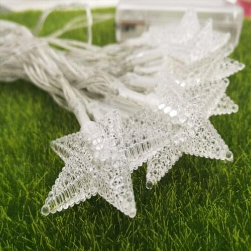 3M 30led Outdoor Fairy Lighting For Christmas Garden Wedding Party LED Star String Light, bright battery powered star led string
