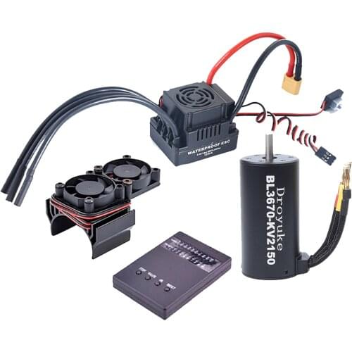 Waterproof 3660 2600KV/3300KV/3800KV&3670 1900KV 2150KV/2650KV Brushless Motor 80A/120A Brushless ESC Combo Set for 1/8 RC Car