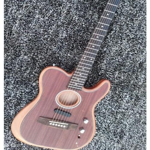 High quality electric guitar, hollow wood natural guitar, mahogany fingerboard, mahogany bridge, free transportation