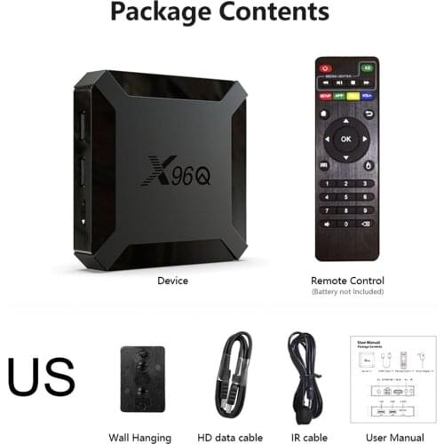 X96Q 1080p 4K Smart Set-Top Box Android 10 Allwinner H313 Quad Core 2.4G WiFi Wireless Network Media Player TV