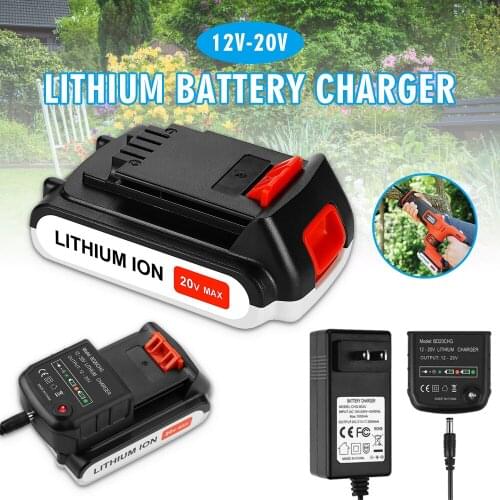 1pc 12-20V MAX 3.0Ah Lithium Battery Charger Adapter Connector US Plug Fit For Black+Decker LBXR20 LB20 Battery