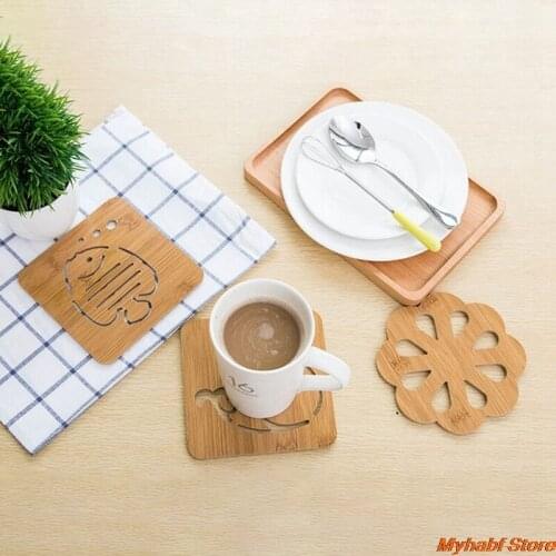 1pc Heat Resistant Table Mat Wooden Coaster Cup Mat Anti-scalding Placemat Non-slip Pot Bowl Mat Mug Coaster Pad Table Decor