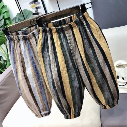 2020 popular sale boys pants Summer anti-mosquito pants Kids breathable cropped pants 1