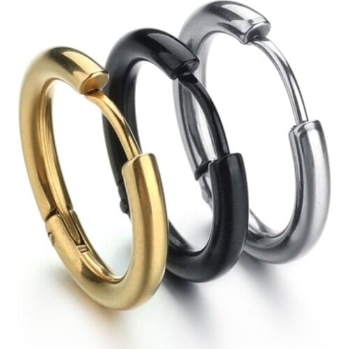 3 Pcs/set Trendy Small Hoop Earrings Women Girl Black Silvery Gold Round Circle Earring 2021 Anti-allergy Brinco Accessories
