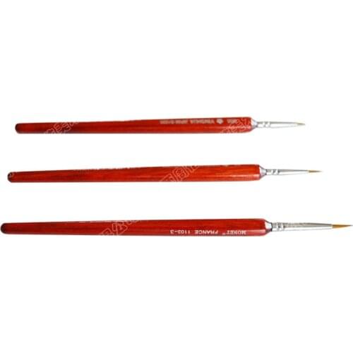 3Pcs/Set High Quality Watercolor Weasel Hair Paintbrush short Wooden Pole Artist Round Head Hook Line Pen Art Supplies