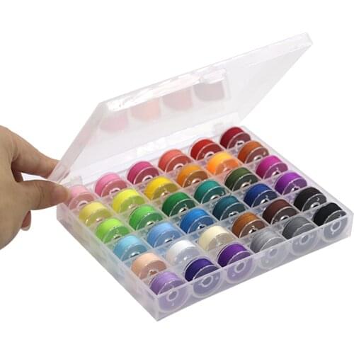 36Pcs/Set Sewing Machine Bobbins Household Thread Bobbins with Plastic Case Storage Box for Most Sewing Machine