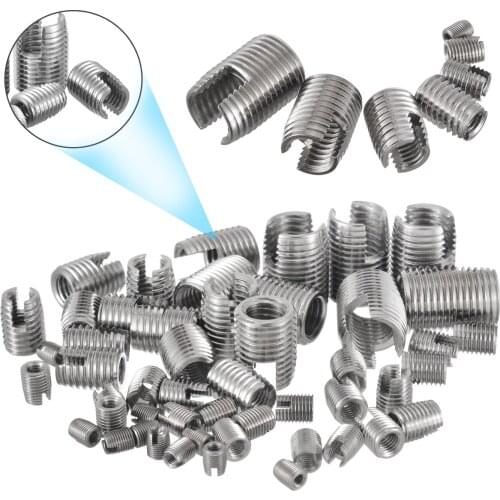 50pcs M3 M4 M5 M6 M8 M10 M12 Thread Repair Insert Self Tapping Slotted Screw Threaded Helical Repair Insert Hot Sale