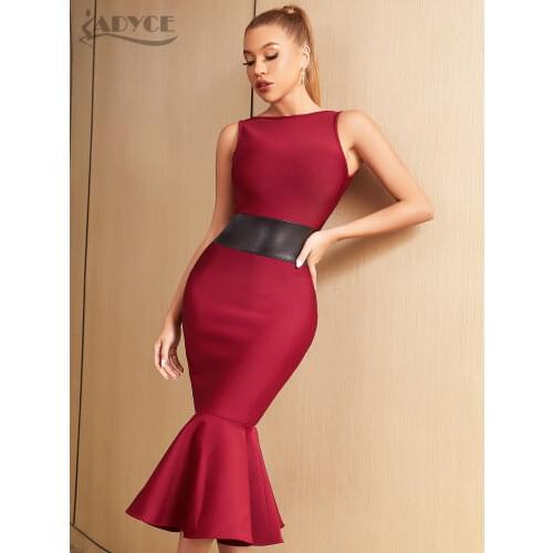 Adyce 2021 New Summer Black Mermaid Bodycon Bandage Dress Women Sexy Tank Sleeveless Celebrity Runway Club Party Dress Vestidos