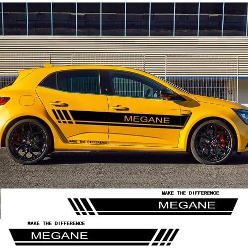 2Pcs Car Side Stickers For Renault Megane 2 3 4 GT RS Auto Vinyl Film Decals DIY Styling Decoration Car Tuning Accessories