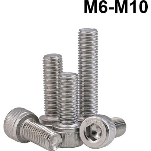 Fine Thread Hex Hexagon Socket Head Cap Screws 304 Stainless Steel Allen Bolts M6x0.75 M8x1 M10x1 M10x1.25