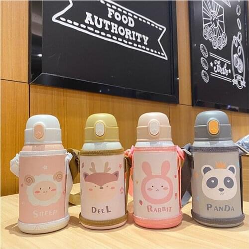 Kids Home School Cartoon Drinking Bottles Double Layers 316 Stainless Steel Water Thermos Children Insulated Cups Portable Cup
