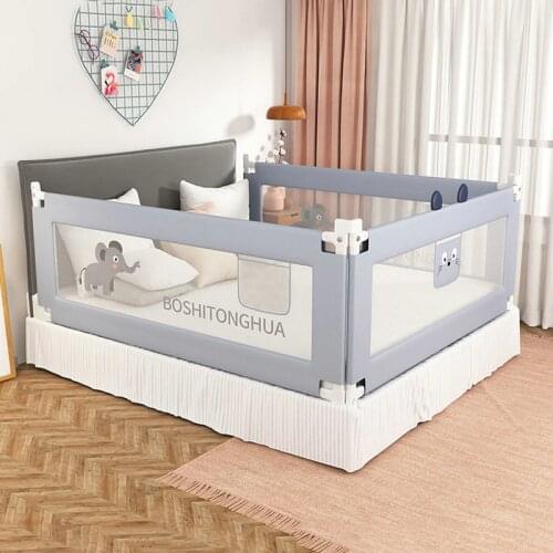 Childrens bed barrier fence safety guardrail security foldable baby home playpen on bed fencing gate crib adjustable kids rails