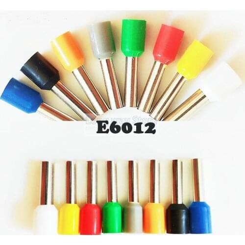 E6012 Insulating Crimp Terminal Connector 50PCS/Bag Tube Insulated cord end terminals 6.0mm2 Cable Connector wire terminals