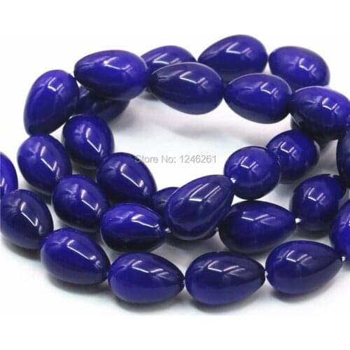 Hot Sale Ornament 9x13mm Dark Blue Pearl Christmas Gifts Women Girls Imitation Pearl Glass Loose DIY Beads Jewelry Making Design