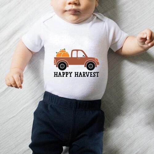 Happy Harvest Printed Baby Clothing Onesie Girl Romper Summer 2020 Fall Clothes Jumpsuit for Newborn Kids Outfits Boy Stuff