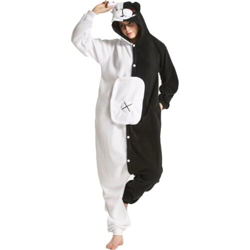 Adult Cartoon Monokuma Onesies Brown Teddy Pedo Kumamon Rilakkuma Black Bear Animal Kigurums Pajamas Sleepwear Cosplay Costume