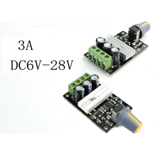 PWM6V12V24V DC 3A motor speed controller micro motor stepless speed control switch dimming temperature control panel