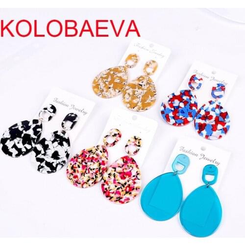 Korean vintage Acrylic earrings women jewelry Designer drop fashion geometric statement bohemian punk gold wholesale earrings cc