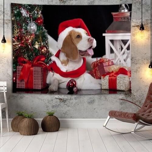Nice Beagle Tapestry Colorful Psychedelic Decorative Carpet Wall Fabric Tapestries Accessories Christmas Day