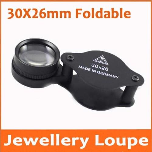30X 26mm Metal Foldable Jewellers Jewel Jewelry Magnifier Pocket Loupe Insects Viewer Gift for Children Reading Magnifying Glass