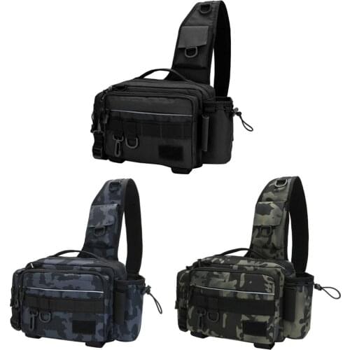 Multifunctional Fishing Tackle Bags Single Shoulder Crossbody Bag Waist Pack Fish Lures Gear Utility Storage Fishing Bag