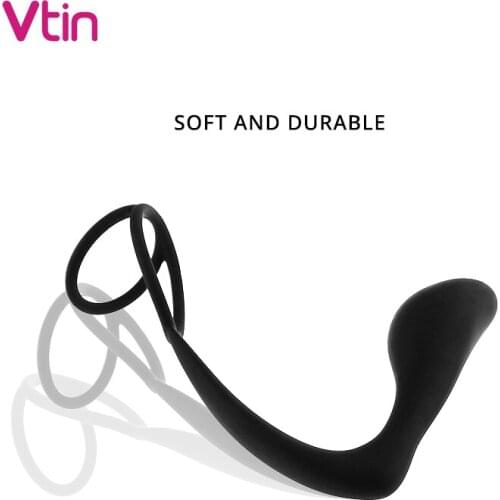 Mens Penis Ring Delay Ejaculation Silicone Ass-Gasm Male Anal Plug Male Prostate Massager Sex Toys For Men