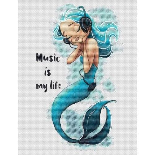 Fish girl Cross Stitch Kit Packages Counted Cross-Stitching Kits New Pattern NOT PRINTED Cross stich Painting Set