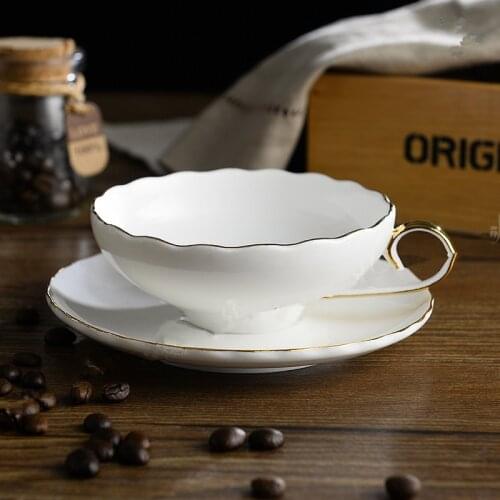 Ceramic Cups And Saucers Bone China Coffee Cup Set British Afternoon Black Tea Set Porcelain Teacup With Stainless Spoon